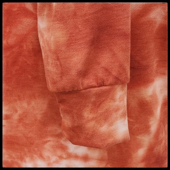 Tie Dye Pullover, Orange/White, NWT - Picture 6 of 8